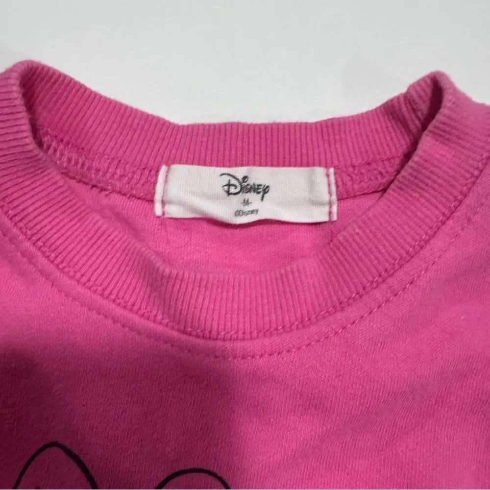 Disney Minnie Mouse Pink Poncho Style Crewneck Short Sleeve Sweater